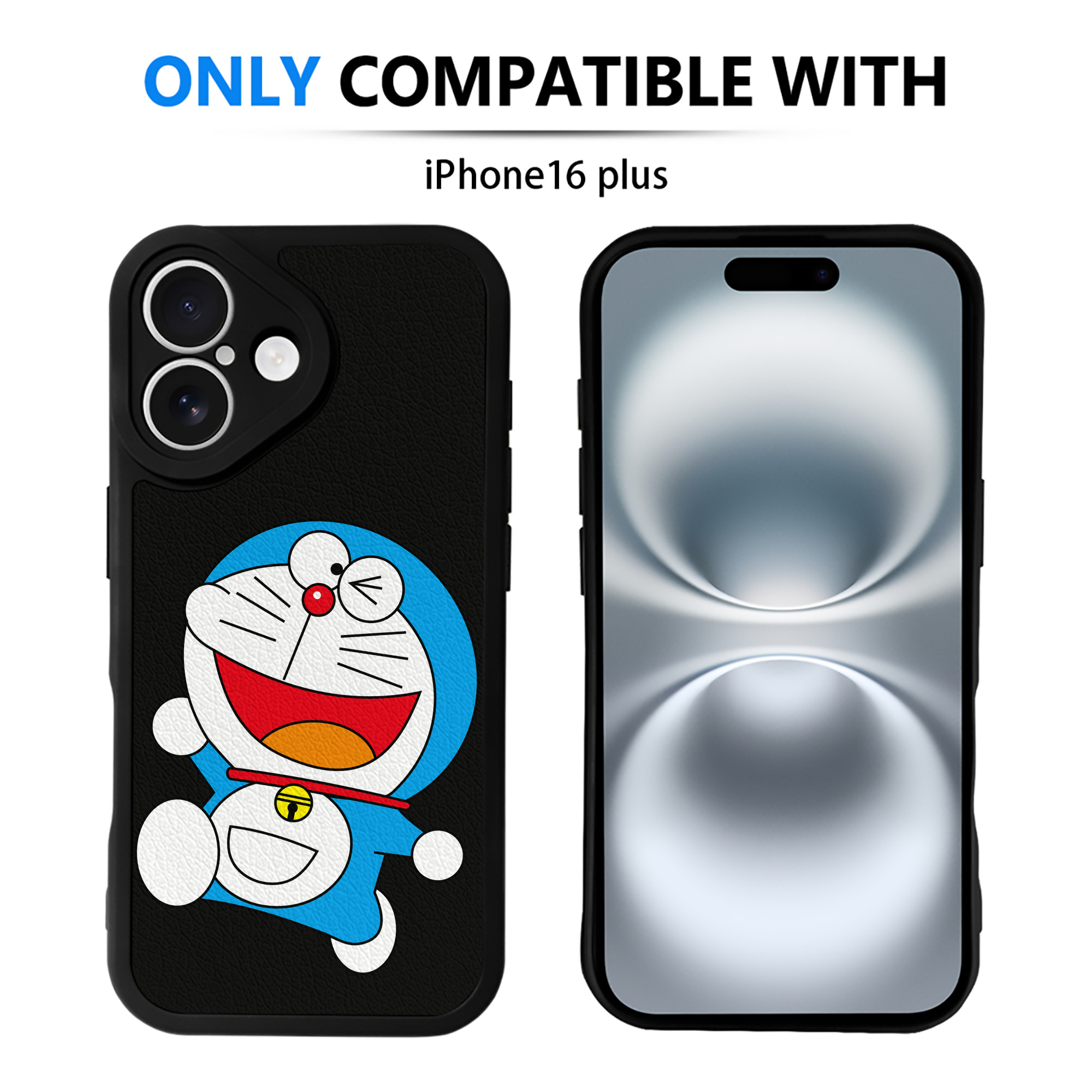 （画像用） ドラえもん Doraemon 【iPhone 16シリーズ対応】シリコンスマホケース（レザー調） 材質：シリコン